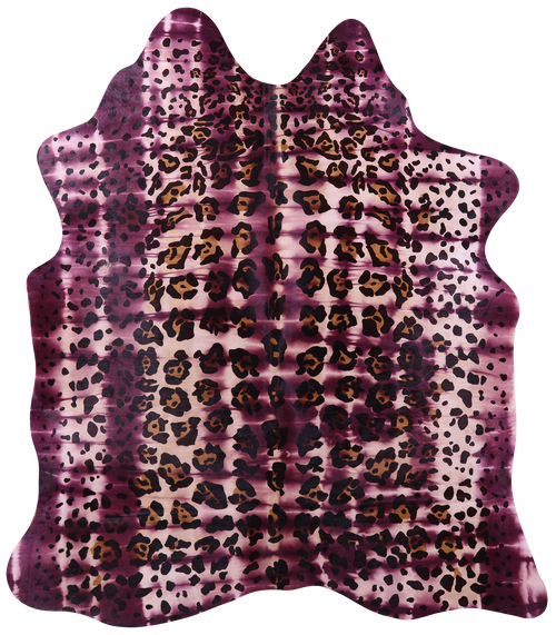 Jaguar Animal Print Natural Dyed Cowhide Rug - X-Large 7' 7