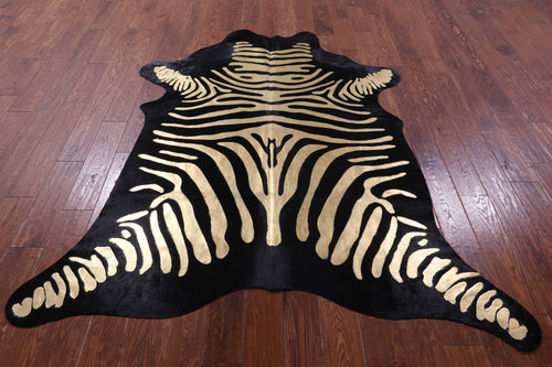 Zebra Animal Print Natural Cowhide Rug - Large 6' 9