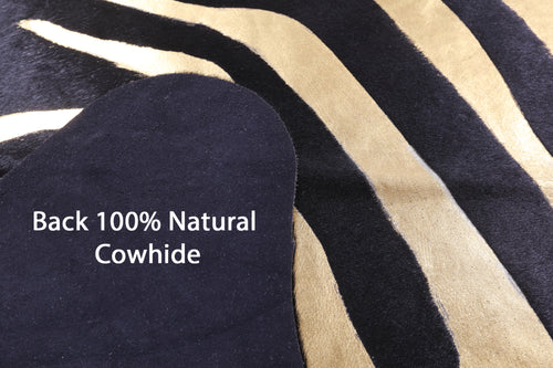 Zebra Animal Print Natural Cowhide Rug - Large 6' 9