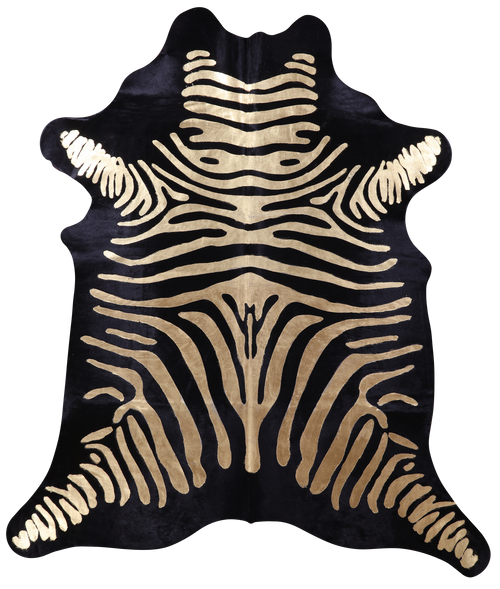 Zebra Animal Print Natural Cowhide Rug - Large 6' 9