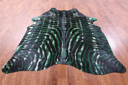 Zebra Animal Print Natural Dyed Cowhide Rug - X-Large 7' 6