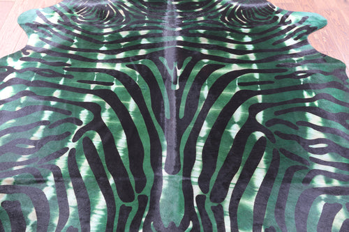 Zebra Animal Print Natural Dyed Cowhide Rug - X-Large 7' 6