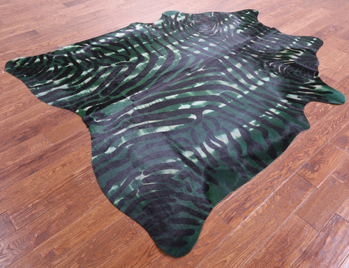 Zebra Animal Print Natural Dyed Cowhide Rug - X-Large 7' 6