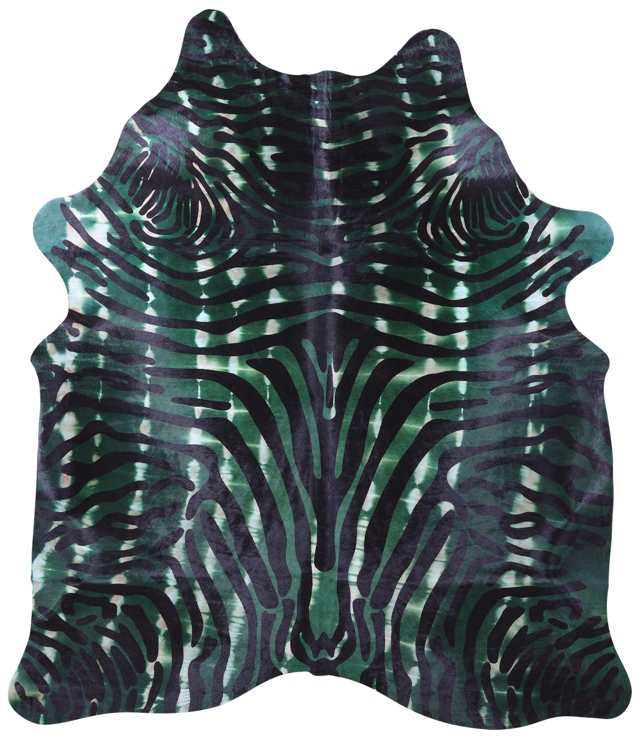 Zebra Animal Print Natural Dyed Cowhide Rug - X-Large 7' 6"H x 6' 6"W