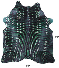 Thumbnail for Zebra Animal Print Natural Dyed Cowhide Rug - X-Large 7' 6