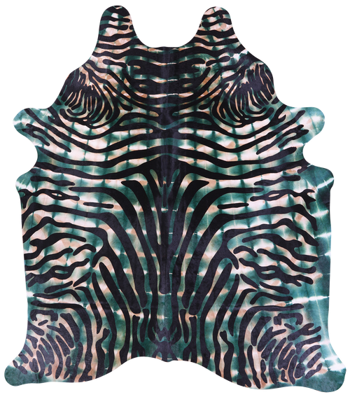 Zebra Animal Print Natural Dyed Cowhide Rug - XX-Large 7' 9