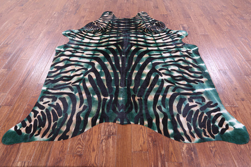 Zebra Animal Print Natural Dyed Cowhide Rug - XX-Large 7' 9