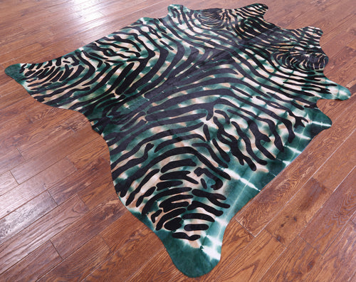 Zebra Animal Print Natural Dyed Cowhide Rug - XX-Large 7' 9