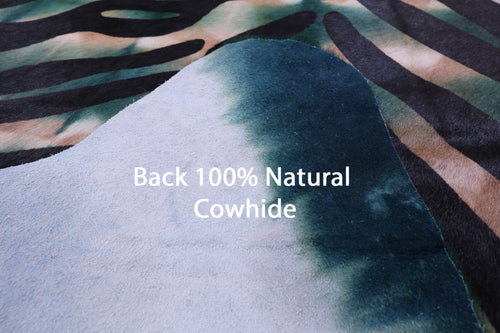 Zebra Animal Print Natural Dyed Cowhide Rug - XX-Large 7' 9