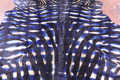 Zebra Animal Print Natural Dyed Cowhide Rug - X-Large 7' 0