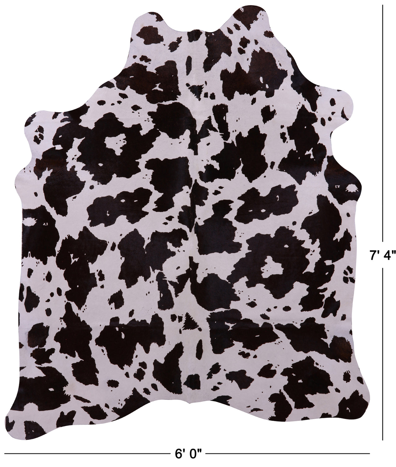 Horse Animal Print Natural Cowhide Rug - X-Large 7' 4"H x 6' 0"W