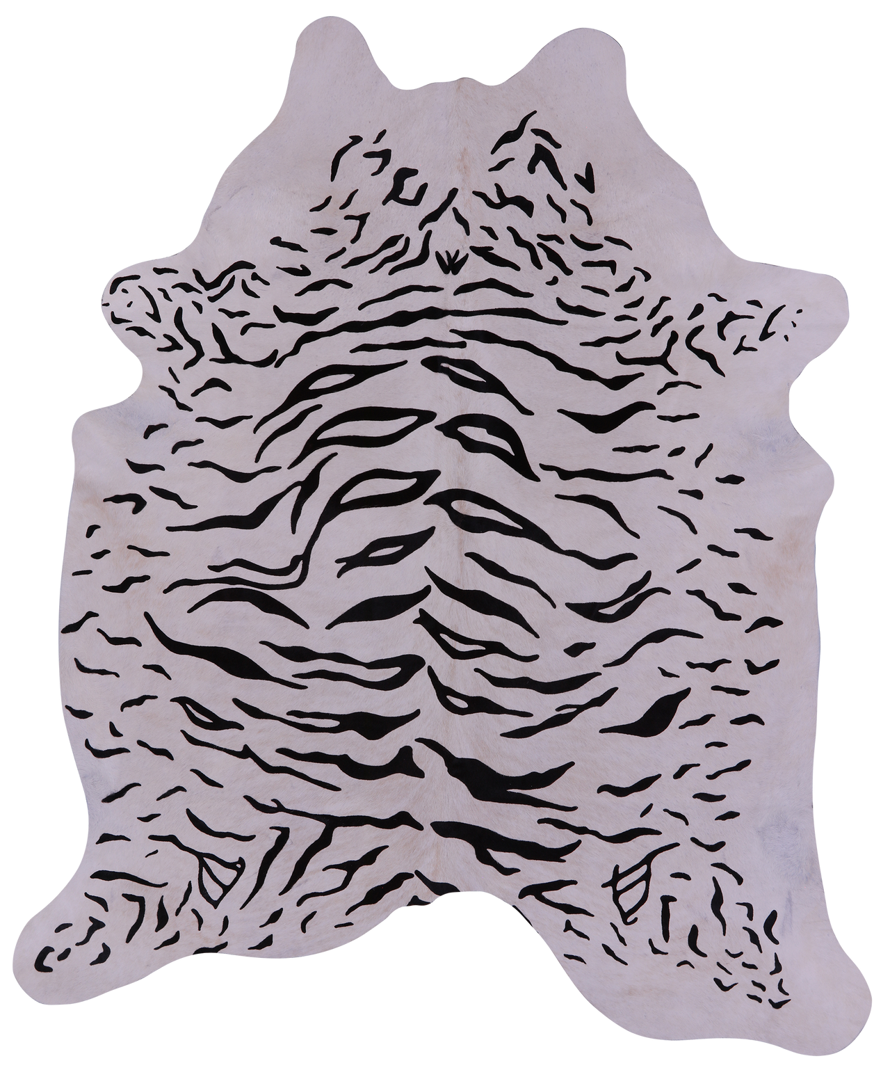 Tiger Animal Print Natural Cowhide Rug - X-Large 7' 4"H x 6' 3"W