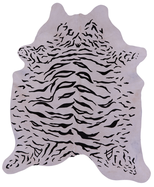 Tiger Animal Print Natural Cowhide Rug - X-Large 7' 4