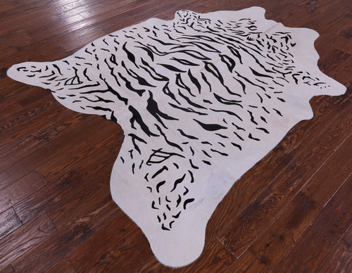 Tiger Animal Print Natural Cowhide Rug - X-Large 7' 4