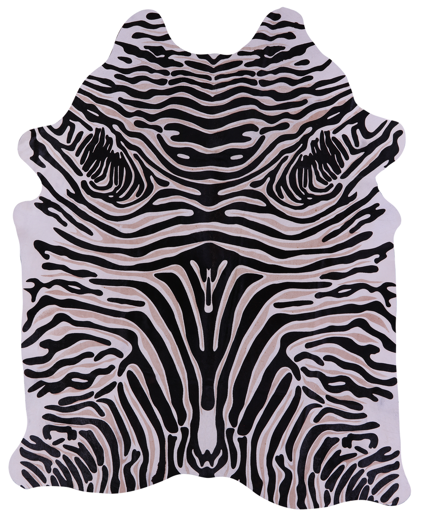 Zebra Animal Print Natural Cowhide Rug - XX-Large 7' 9"H x 6' 4"W