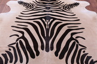 Thumbnail for Zebra Animal Print Natural Cowhide Rug - X-Large 7' 7
