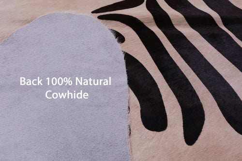 Zebra Animal Print Natural Cowhide Rug - X-Large 7' 7