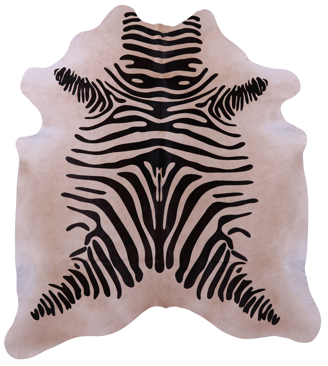 Zebra Animal Print Natural Cowhide Rug - X-Large 7' 7"H x 6' 9"W