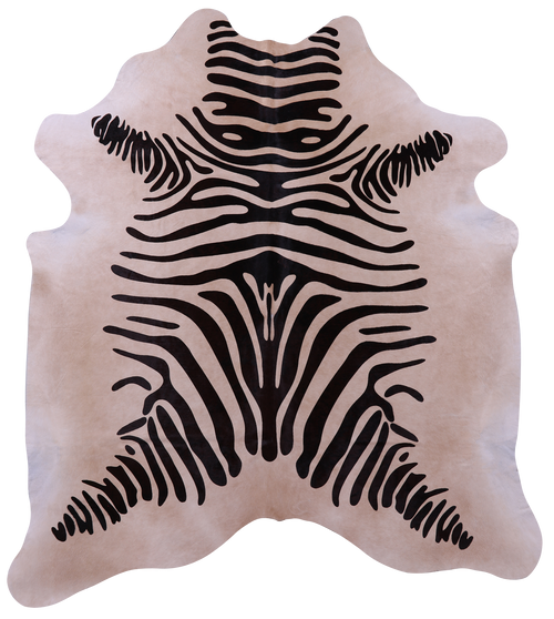Zebra Animal Print Natural Cowhide Rug - X-Large 7' 7