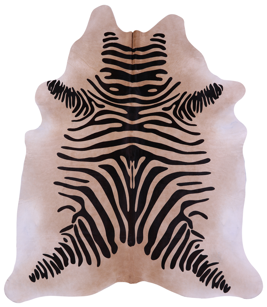 Zebra Animal Print Natural Cowhide Rug - XX-Large 7' 10"H x 6' 8"W