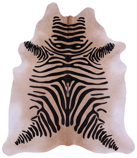 Zebra Animal Print Natural Cowhide Rug - XX-Large 7' 10"H x 6' 8"W