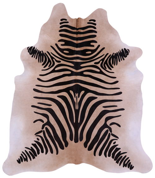 Zebra Animal Print Natural Cowhide Rug - XX-Large 7' 10