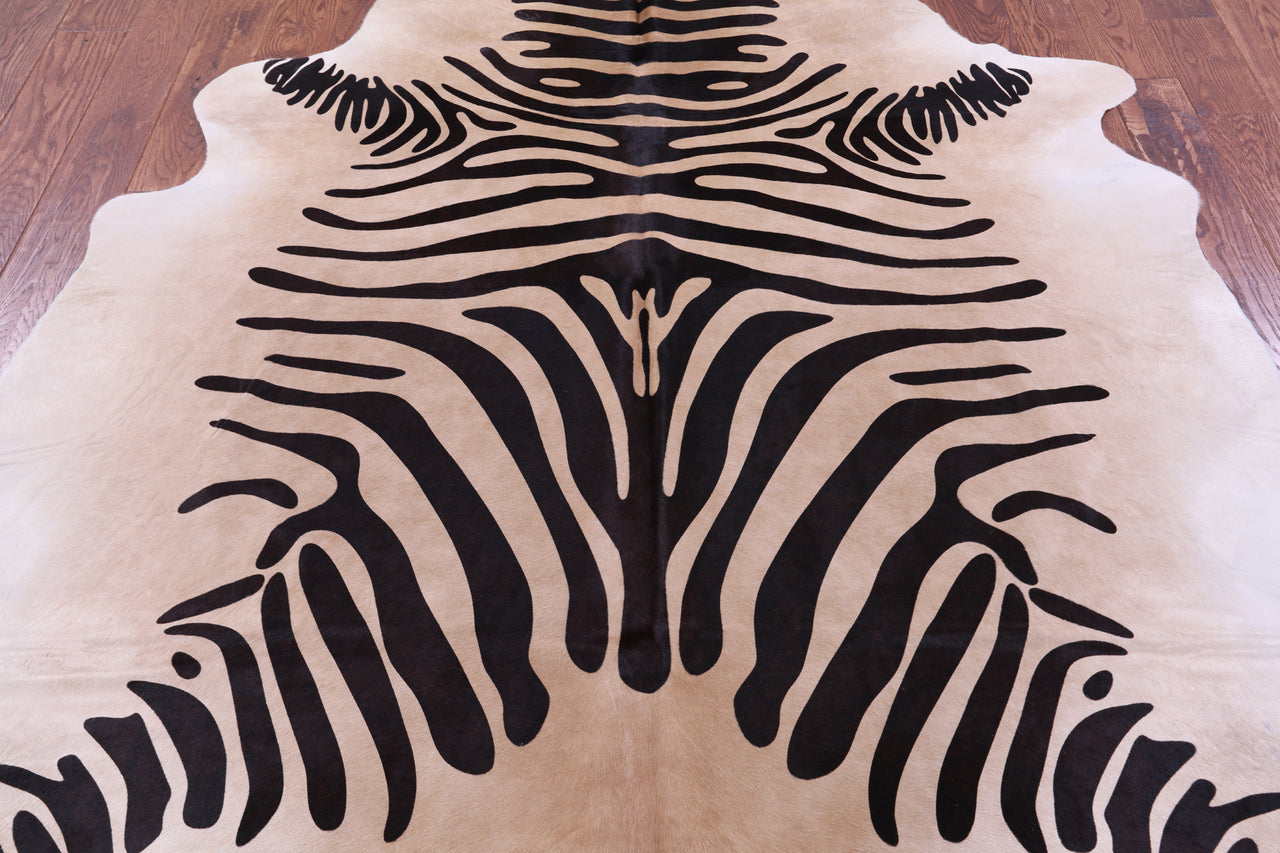 Zebra Animal Print Natural Cowhide Rug - XX-Large 7' 10"H x 6' 8"W
