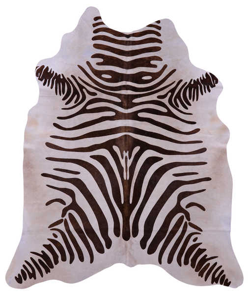 Zebra Animal Print Natural Cowhide Rug - X-Large 7' 0"H x 5' 10"W