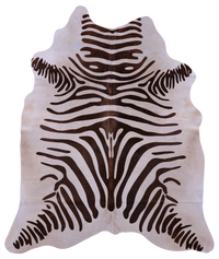 Thumbnail for Zebra Animal Print Natural Cowhide Rug - X-Large 7' 0