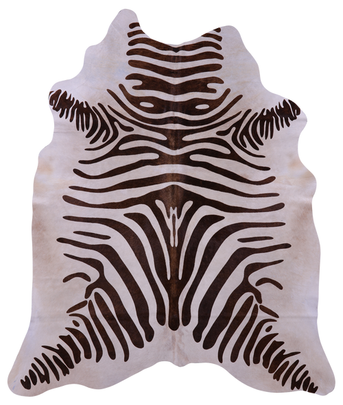 Zebra Animal Print Natural Cowhide Rug - X-Large 7' 0