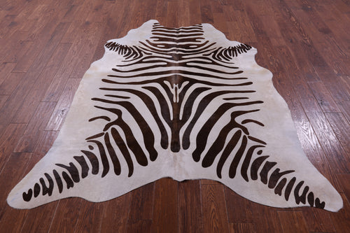 Zebra Animal Print Natural Cowhide Rug - X-Large 7' 0
