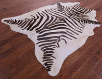 Thumbnail for Zebra Animal Print Natural Cowhide Rug - X-Large 7' 0