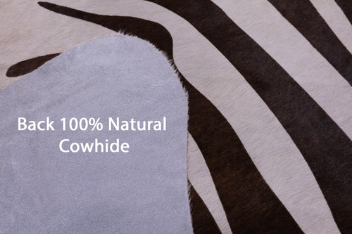Zebra Animal Print Natural Cowhide Rug - X-Large 7' 0