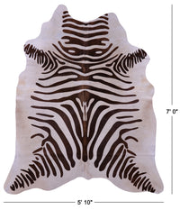 Thumbnail for Zebra Animal Print Natural Cowhide Rug - X-Large 7' 0