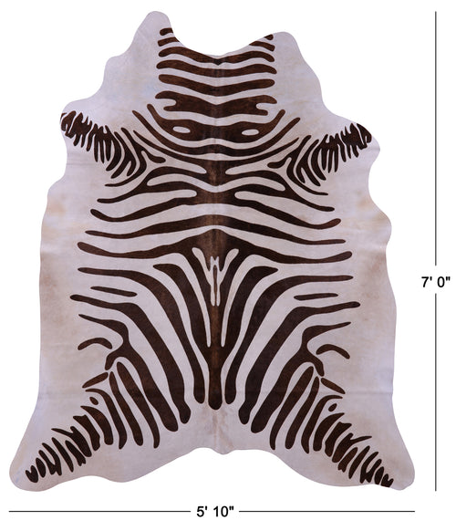 Zebra Animal Print Natural Cowhide Rug - X-Large 7' 0