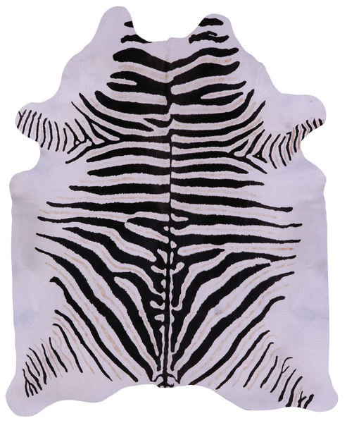 Zebra Animal Print Natural Cowhide Rug - XX-Large 8' 0"H x 6' 4"W