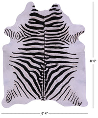 Thumbnail for Zebra Animal Print Natural Cowhide Rug - XX-Large 8' 0