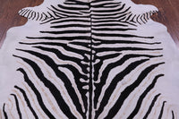 Thumbnail for Zebra Animal Print Natural Cowhide Rug - XX-Large 8' 0