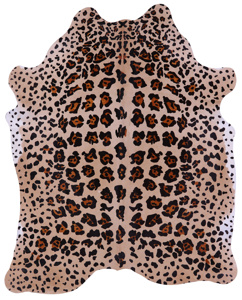 Jaguar Animal Print Natural Cowhide Rug - X-Large 7' 3"H x 5' 10"W