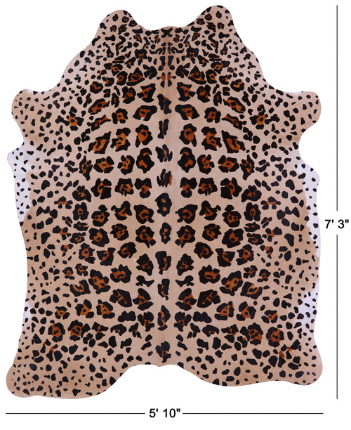 Jaguar Animal Print Natural Cowhide Rug - X-Large 7' 3