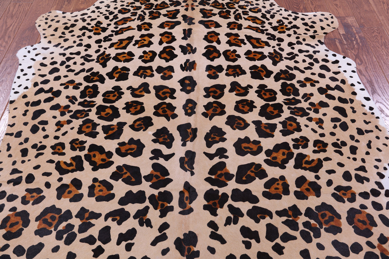 Jaguar Animal Print Natural Cowhide Rug - X-Large 7' 3"H x 5' 10"W