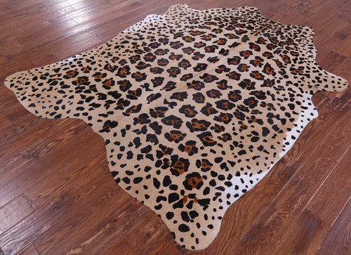 Jaguar Animal Print Natural Cowhide Rug - X-Large 7' 3