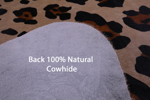 Jaguar Animal Print Natural Cowhide Rug - X-Large 7' 3