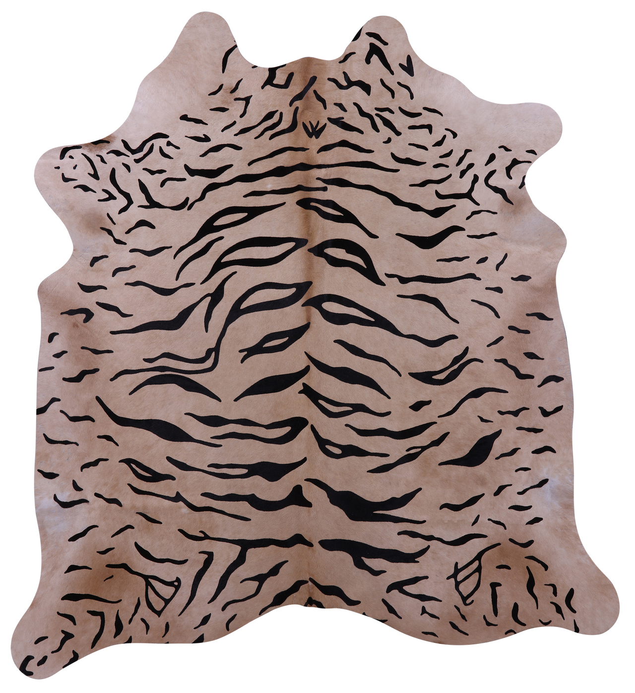 Tiger Animal Print Natural Cowhide Rug - Large 6' 8"H x 6' 0"W