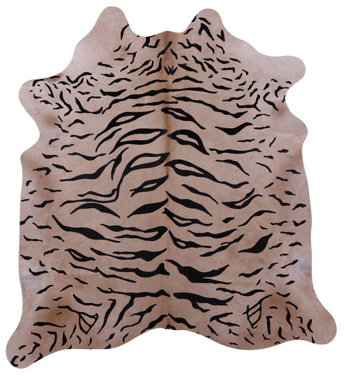 Tiger Animal Print Natural Cowhide Rug - Large 6' 8