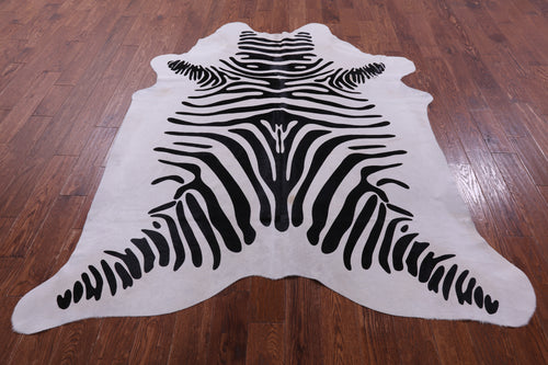 Zebra Animal Print Natural Cowhide Rug - X-Large 7' 4