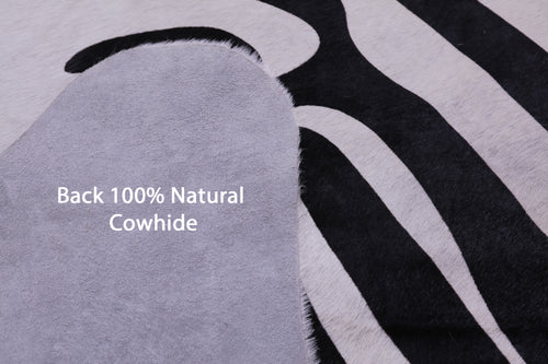 Zebra Animal Print Natural Cowhide Rug - X-Large 7' 4