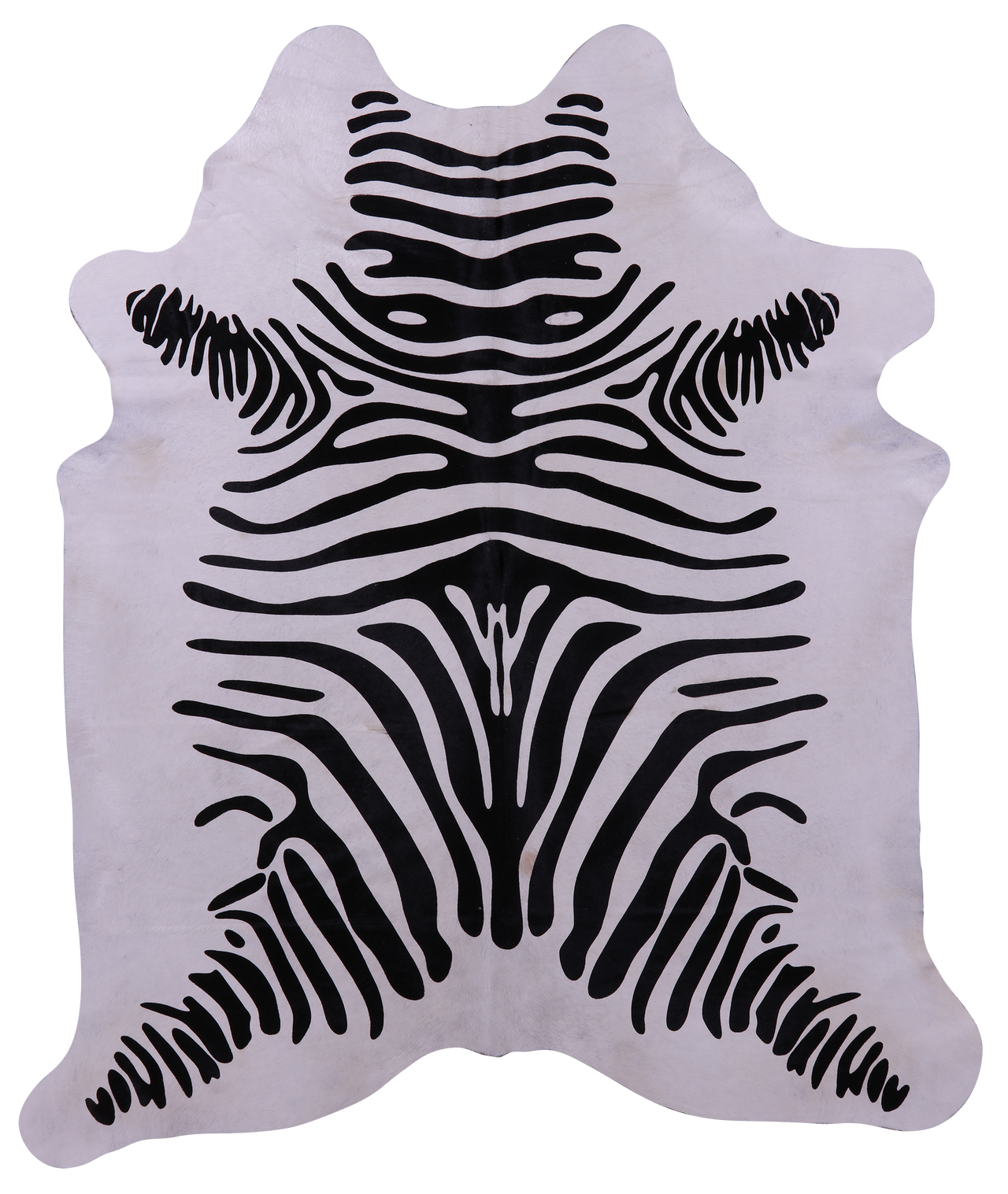 Zebra Animal Print Natural Cowhide Rug - X-Large 7' 4"H x 6' 2"W