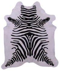 Thumbnail for Zebra Animal Print Natural Cowhide Rug - X-Large 7' 4