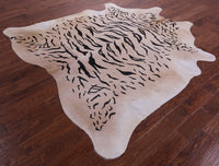Thumbnail for Tiger Animal Print Natural Cowhide Rug - X-Large 7' 3